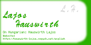 lajos hauswirth business card